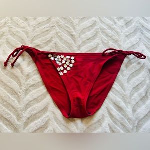 Victoria Secret bikini bottom red shell detail medium